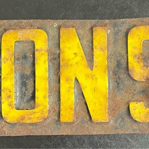 vintage metal plaque sign